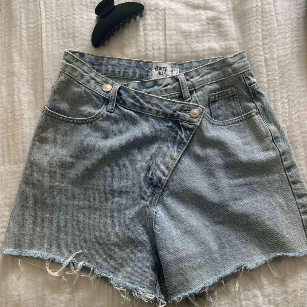 Princess Polly Asymmetrical Frayed Denim
